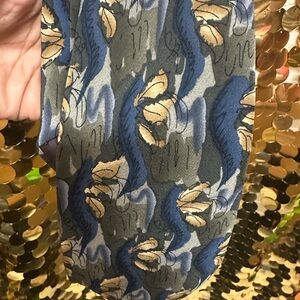 J. Garcia Artistic Blue and Gold Tie